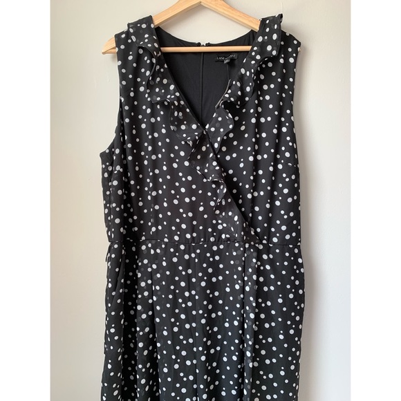 ❌SOLD❌ Lane Bryant Black White polka dot jumpsuit - Picture 5 of 6